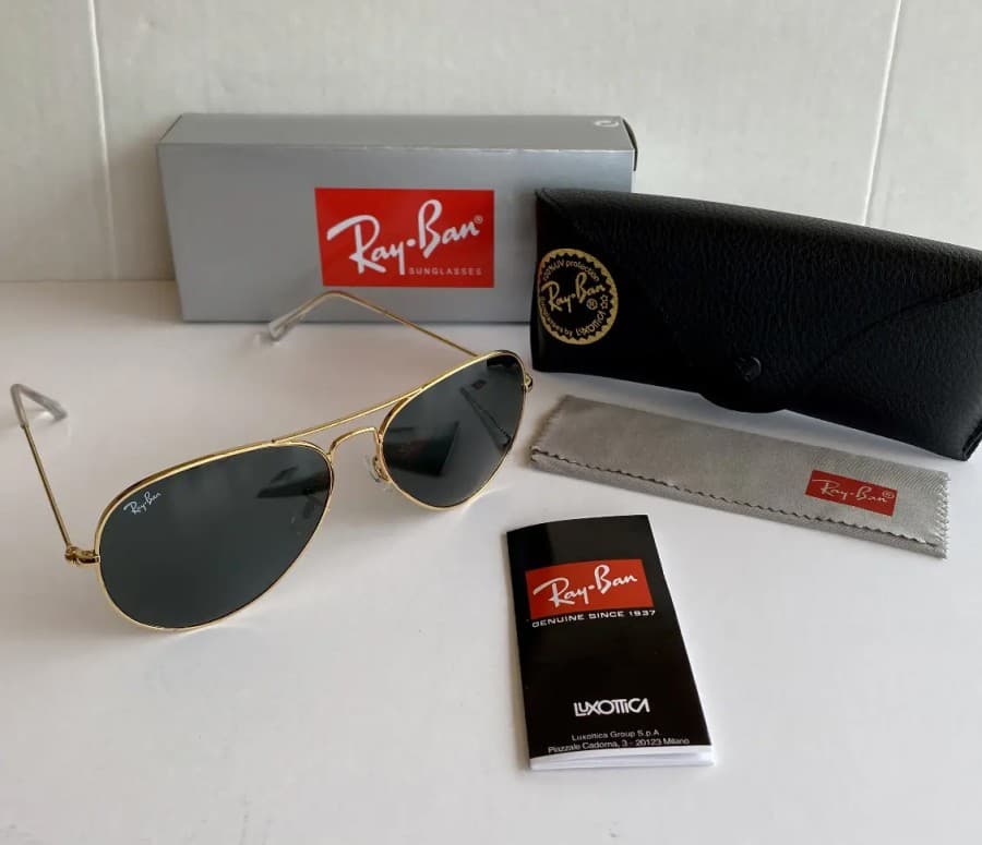 Gambar dari Kacamata Original Rayban RB3025 Aviator Metal Size 58 Gold Black