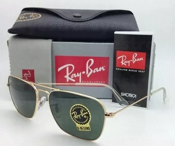 Gambar dari Kacamata Original Rayban Caravan RB3136 Gold Frame Black Lens