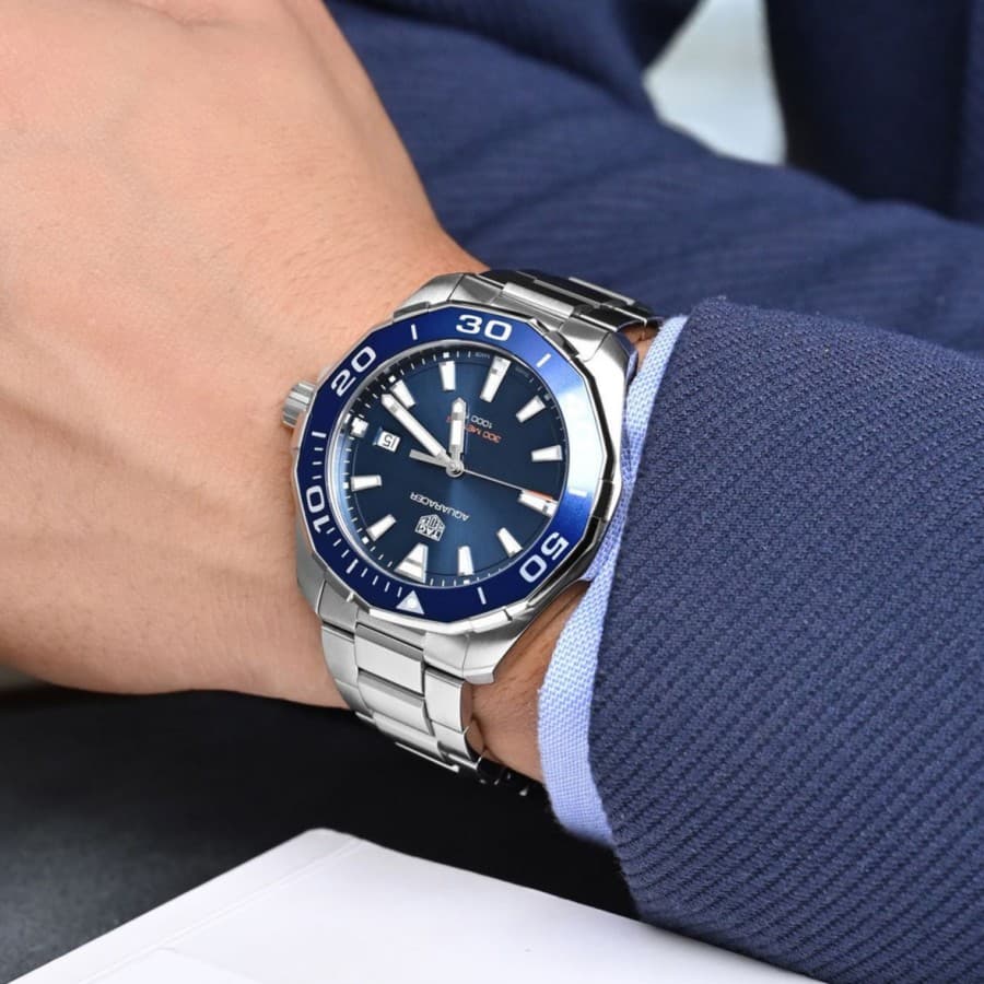 Gambar dari Tag Heuer Aquaracer WAY101C.BA0746 Mens Blue Dial Watch
