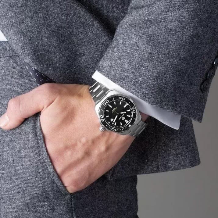 Gambar dari Tag Heuer Aquaracer WAY101A.BA0746 Mens Black Dial Watch