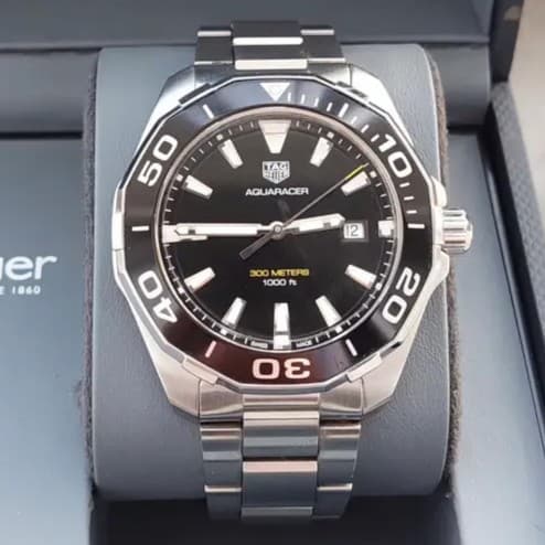 Gambar dari Tag Heuer Aquaracer WAY101A.BA0746 Mens Black Dial Watch