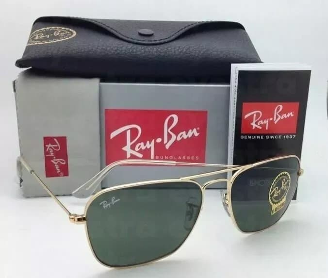 Gambar dari Kacamata Original Rayban Caravan RB3136 Gold Frame Black Lens