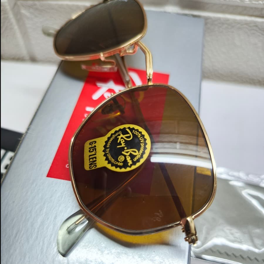 Gambar dari Kacamata Original Rayban RB3548 Hexagonal Gold Brown