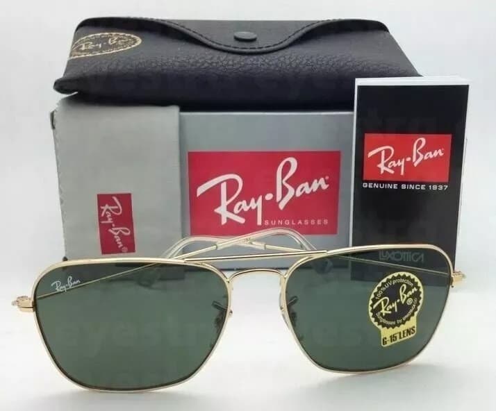Gambar dari Kacamata Original Rayban Caravan RB3136 Gold Frame Black Lens