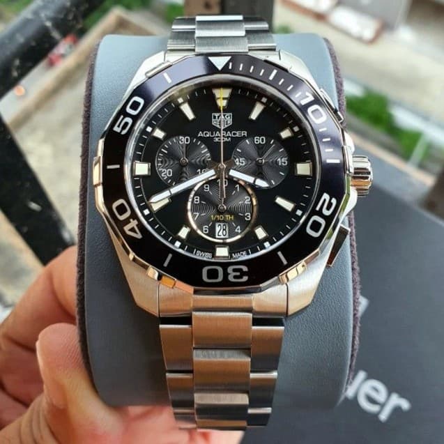 Gambar dari Tag Heuer Aquaracer Chronograph CAY111A.BA0927 Men's Black Dial Watch