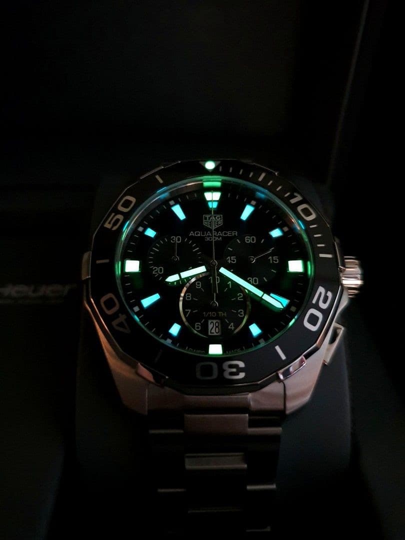 Gambar dari Tag Heuer Aquaracer Chronograph CAY111A.BA0927 Men's Black Dial Watch