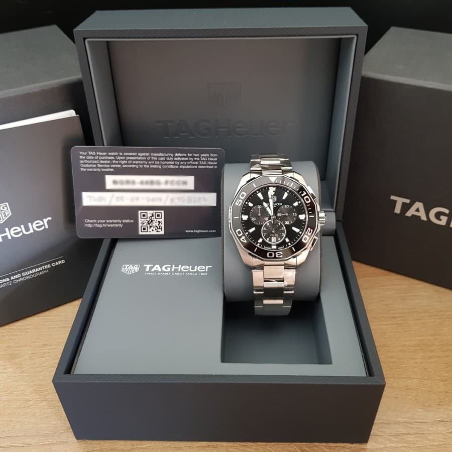 Gambar dari Tag Heuer Aquaracer Chronograph CAY111A.BA0927 Men's Black Dial Watch