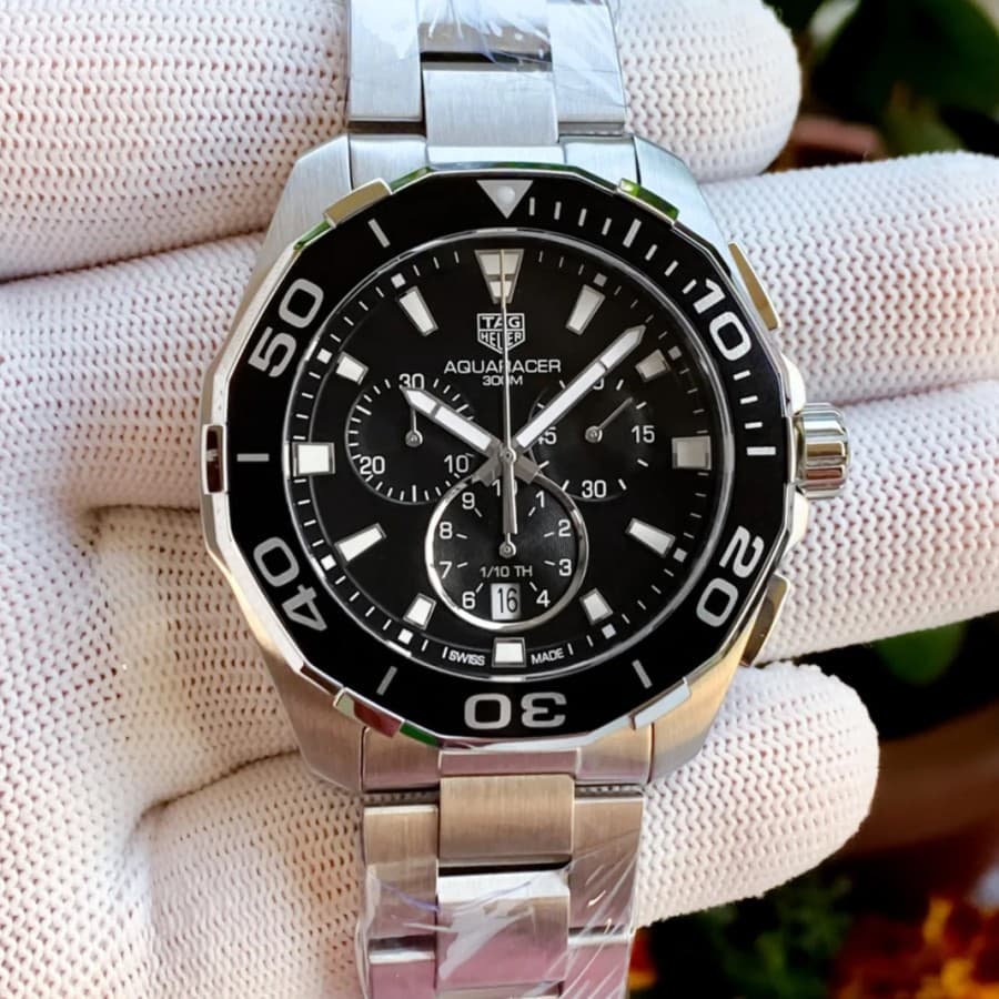 Gambar dari Tag Heuer Aquaracer Chronograph CAY111A.BA0927 Men's Black Dial Watch