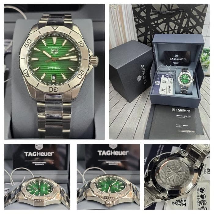 Gambar dari TAG Heuēr Aquaracer WBP2115.BA0627 Green Dial Stainless Steel