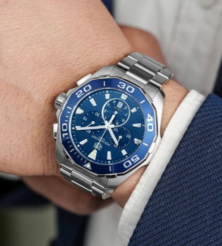 Gambar dari Tag Heuer Aquaracer CAY111B.BA0927 Men's Blue Dial Watch